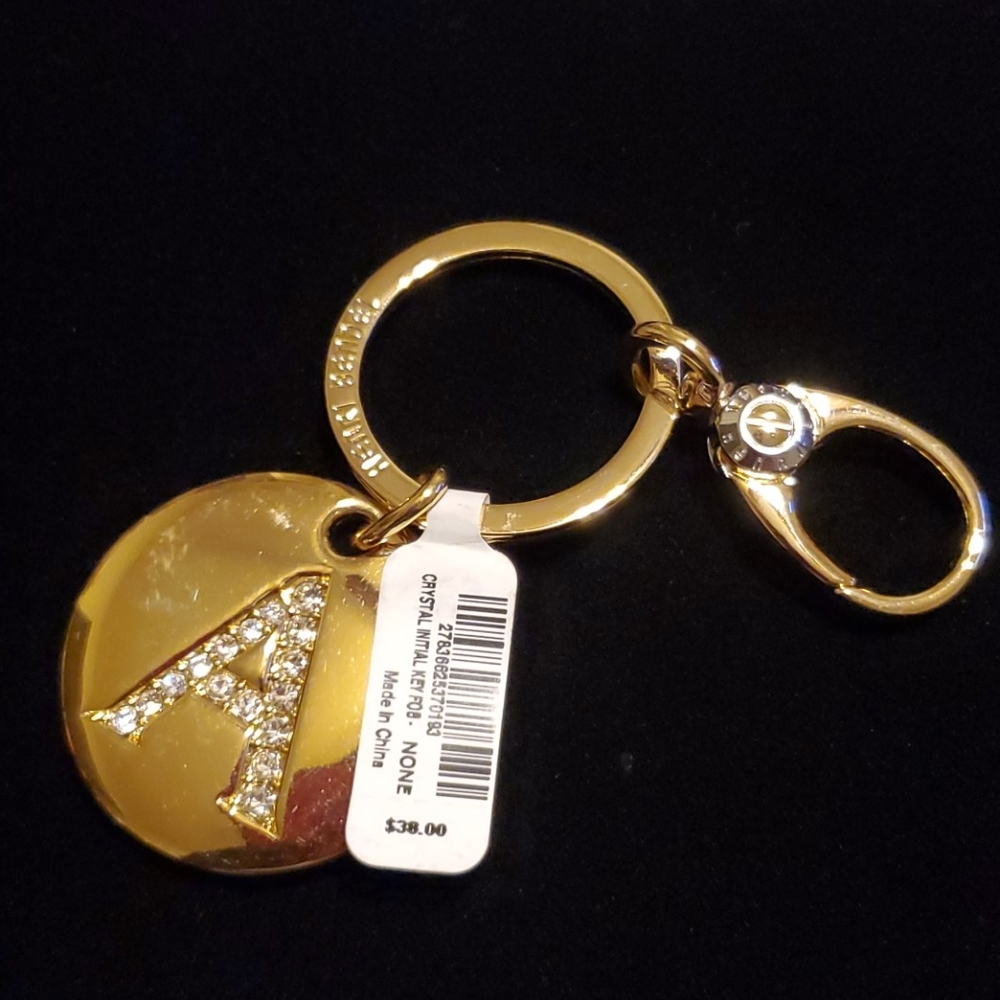 NEW Henri Bendel Crystal Initial Key Fob